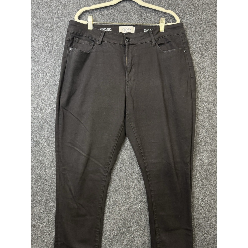 Lola Jeans Blair Black Mid Rise Stretch Straight Leg Jeans Women's 34/16